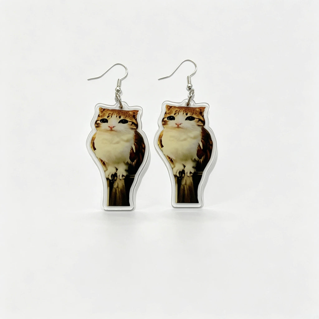 Meowl Acrylic Dangle Earrings
