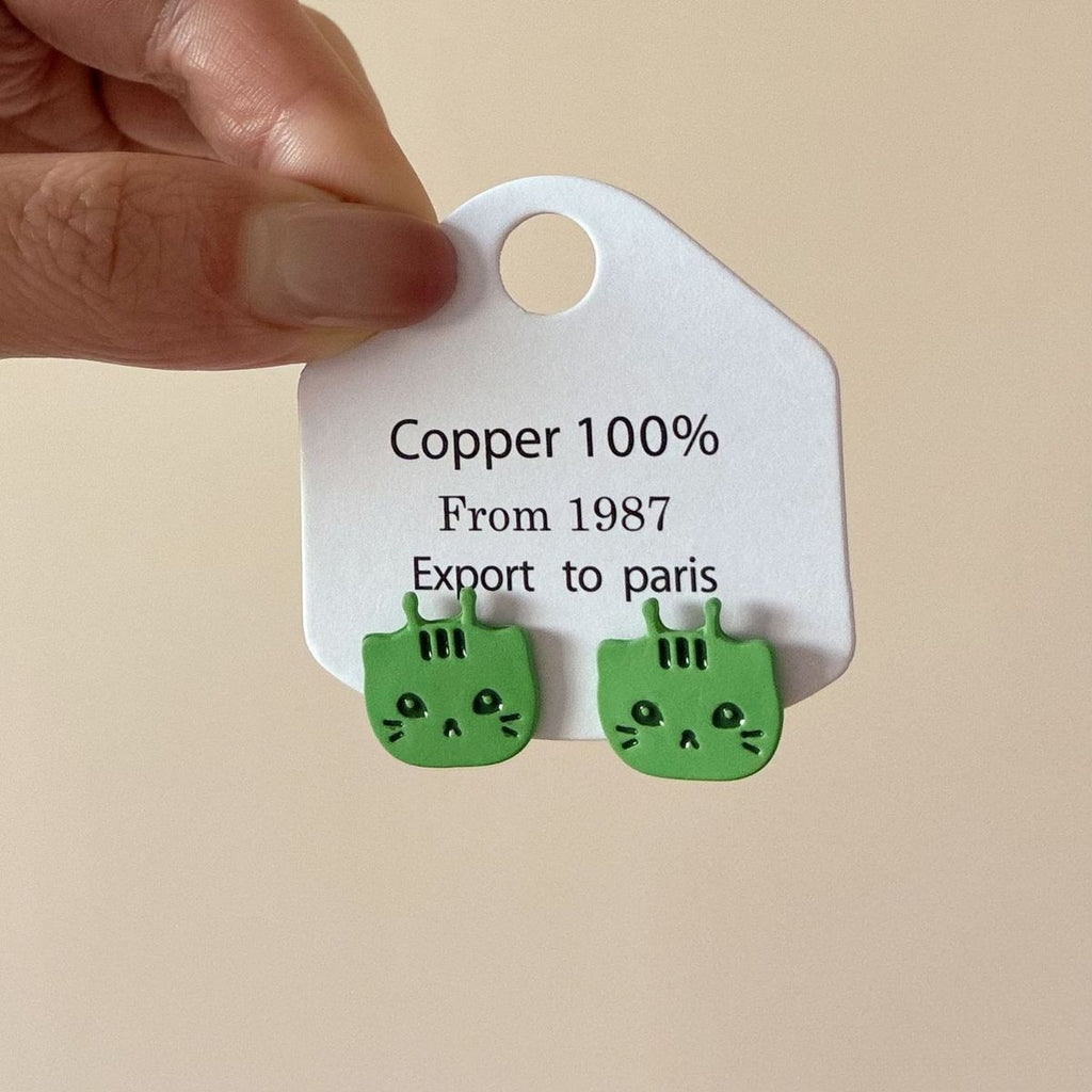 Alien Cat Stud Earrings