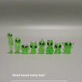 Cute Glow-in-the-Dark Alien Mini Figurine (Set of 8)