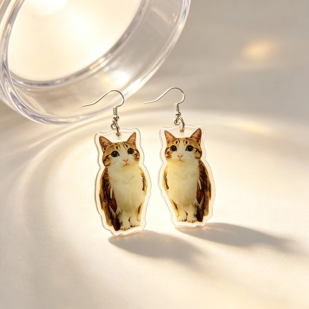 Meowl Acrylic Dangle Earrings