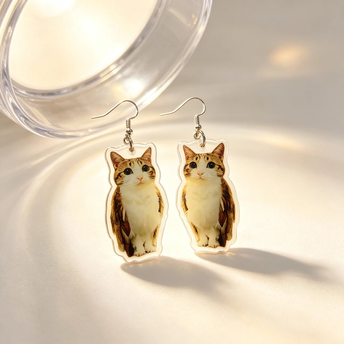 Meowl Acrylic Dangle Earrings