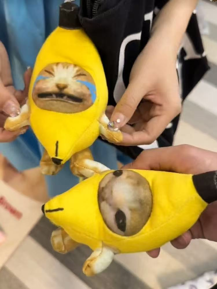 Banana Cat Squeeze Sound Plush Toy Charm