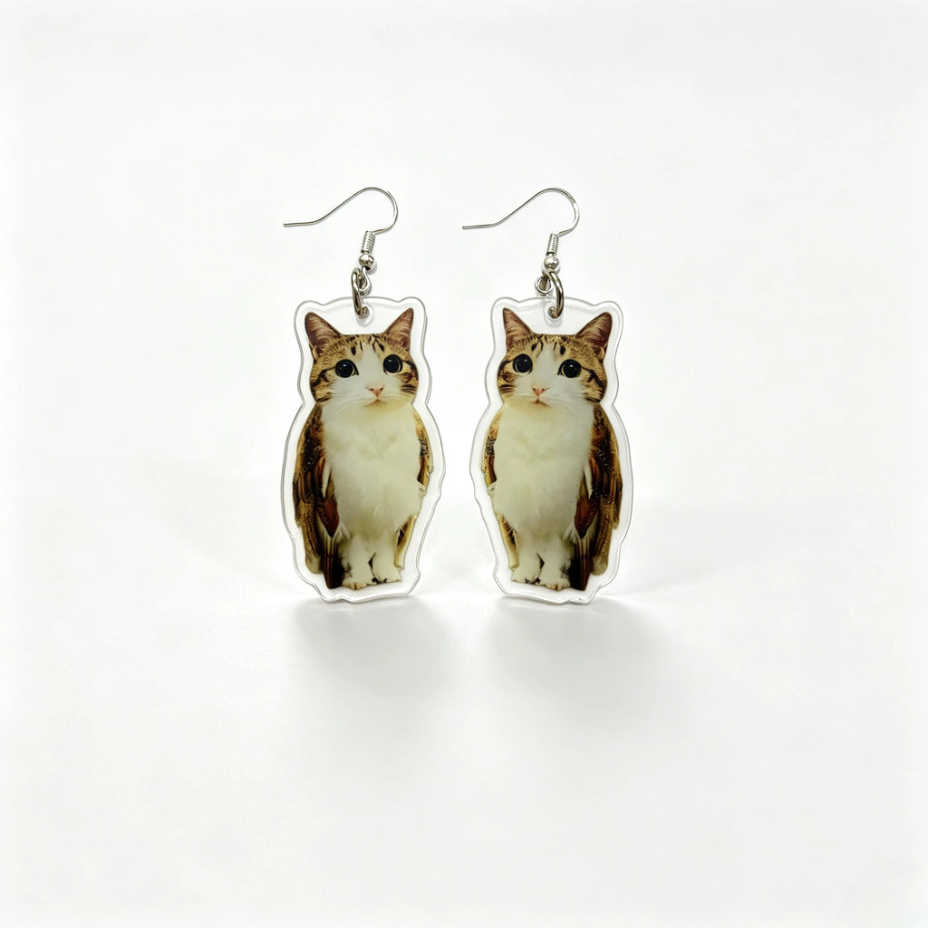 Meowl Acrylic Dangle Earrings