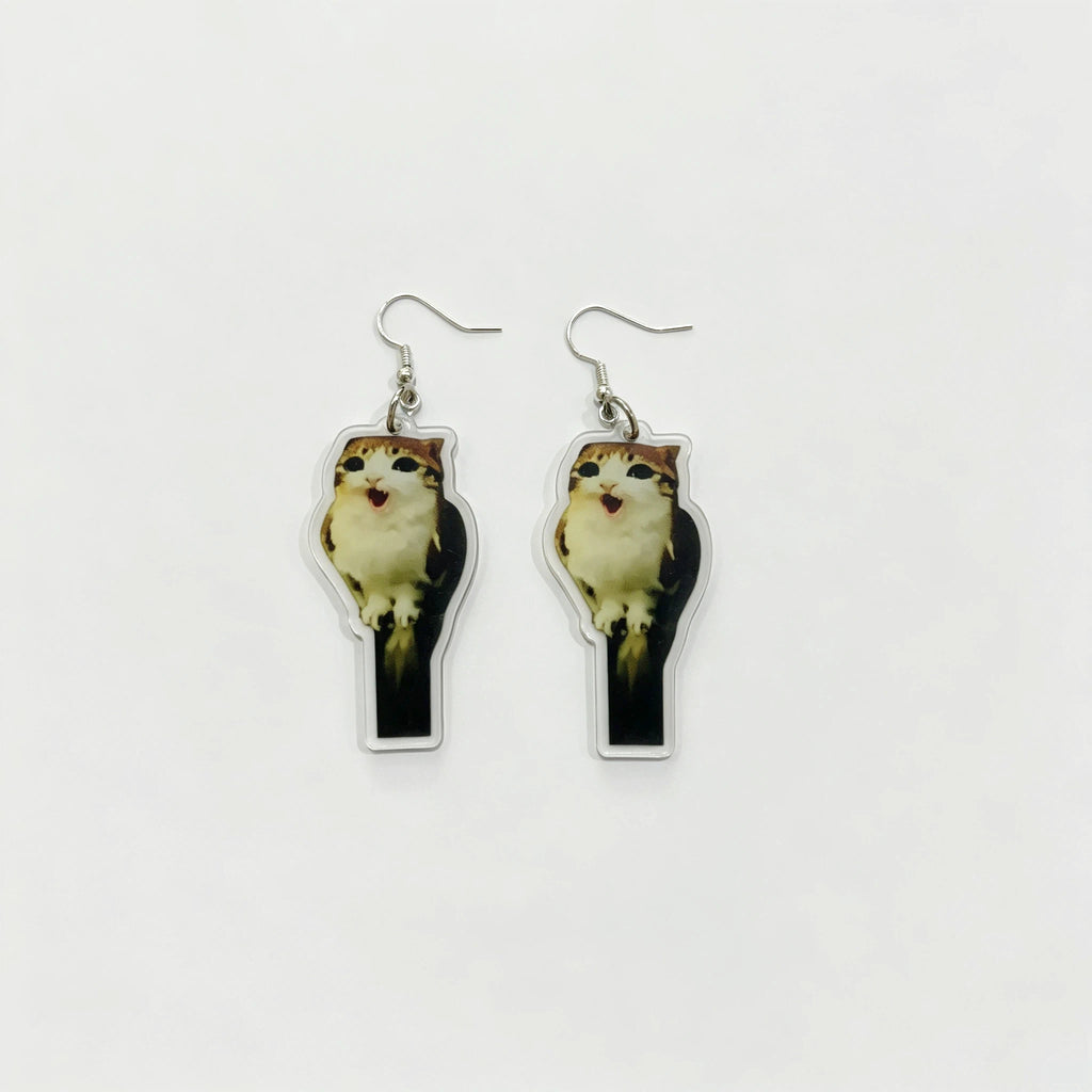 Meowl Acrylic Dangle Earrings