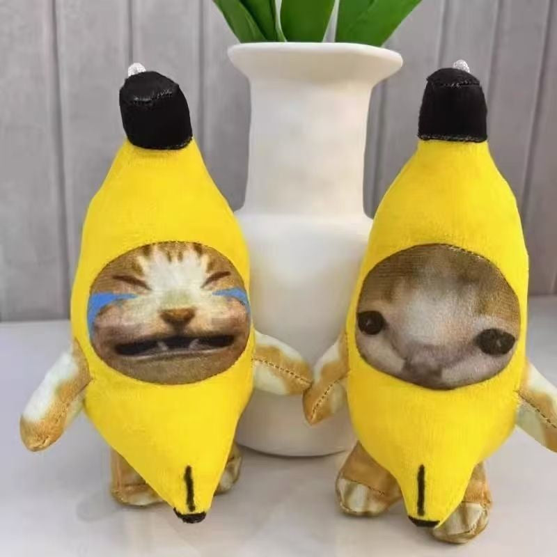 Banana Cat Squeeze Sound Plush Toy Charm