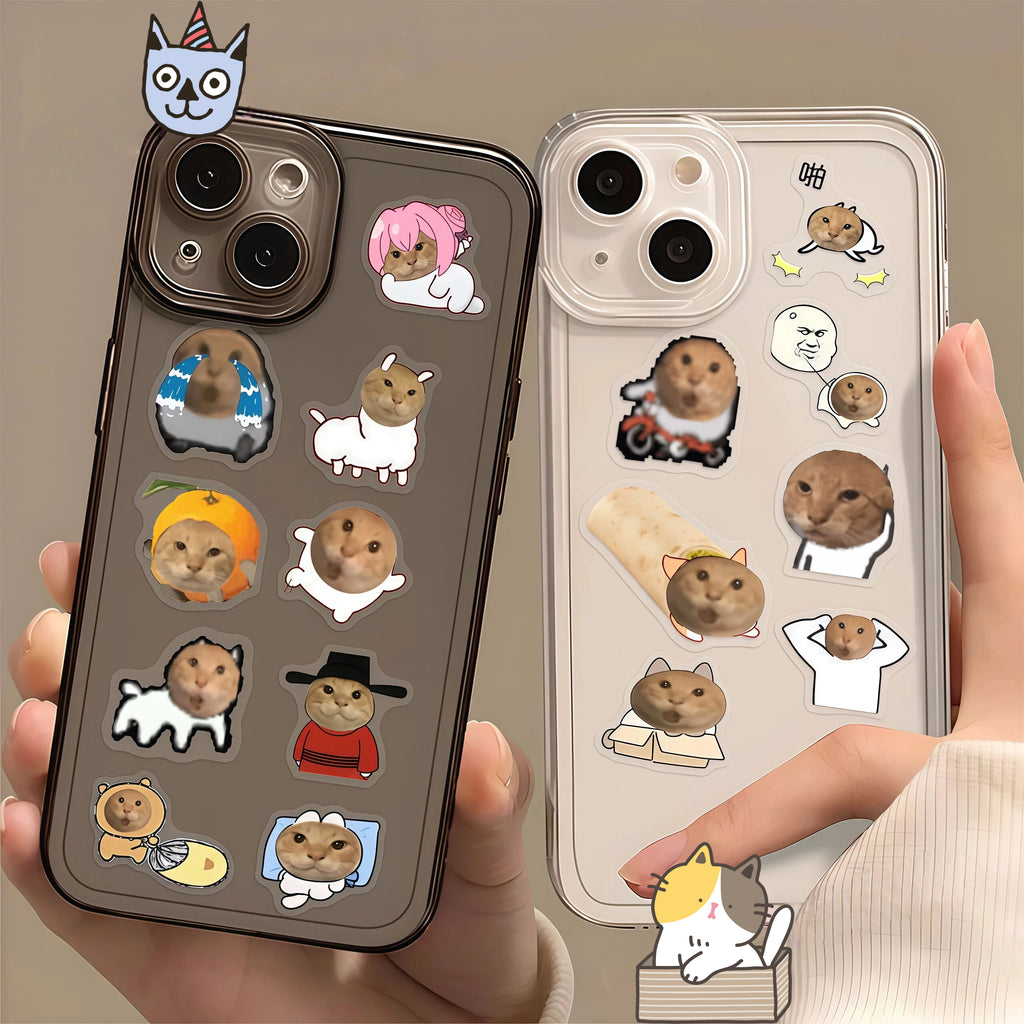 Round headed Cat Stickers for the Elderly