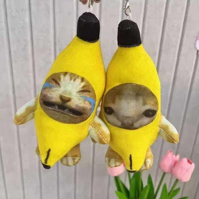Banana Cat Squeeze Sound Plush Toy Charm