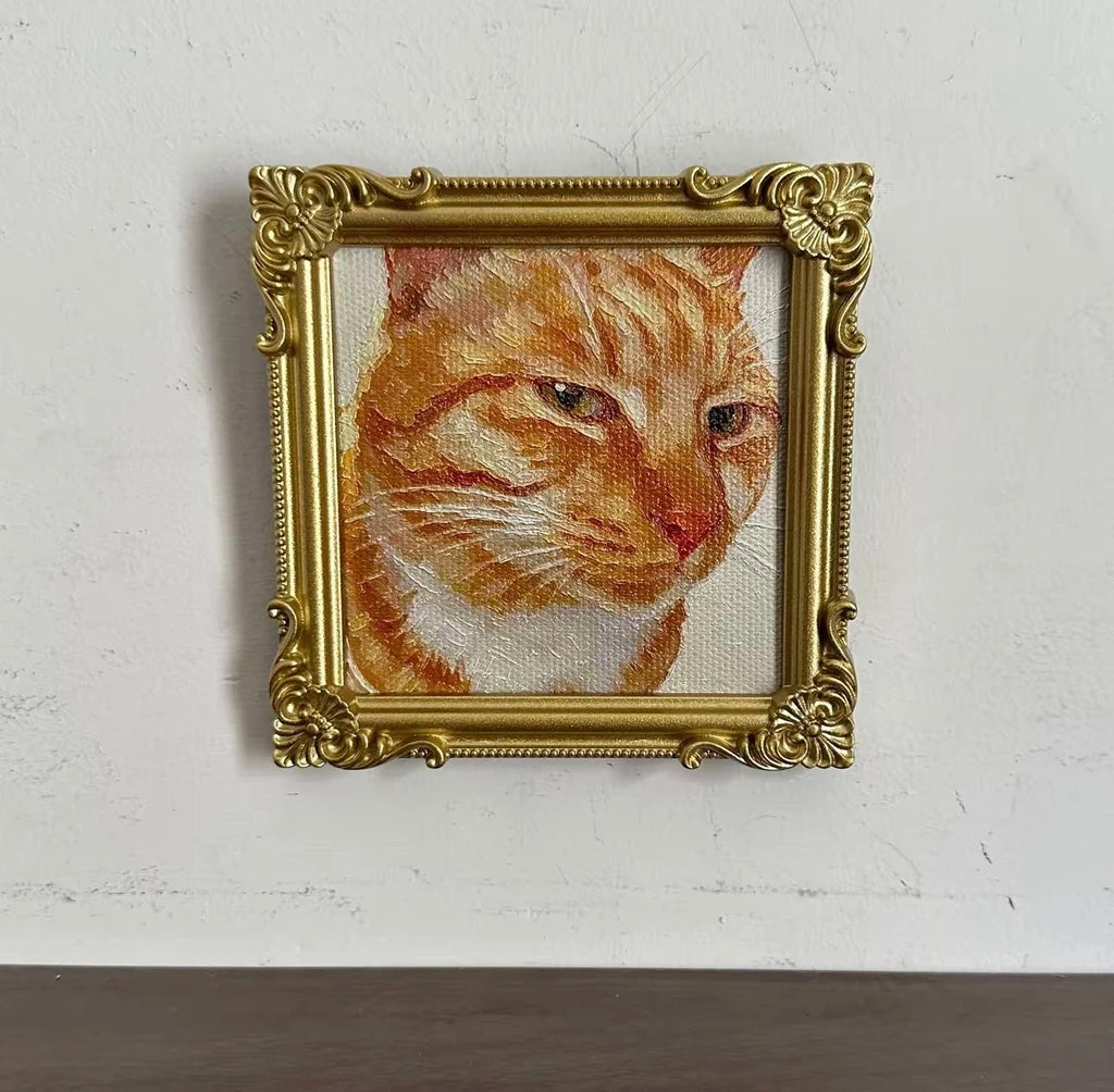Cat Meme Series Textured Painting Fridge Magnet