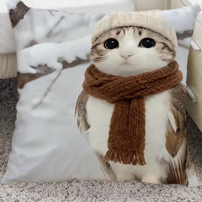 Meowl Meme Double Sided Pillow Cover,（ No Filler）