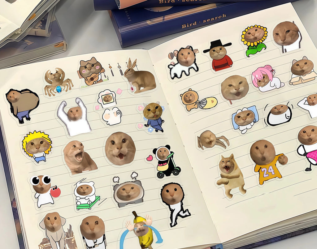 Round headed Cat Stickers for the Elderly