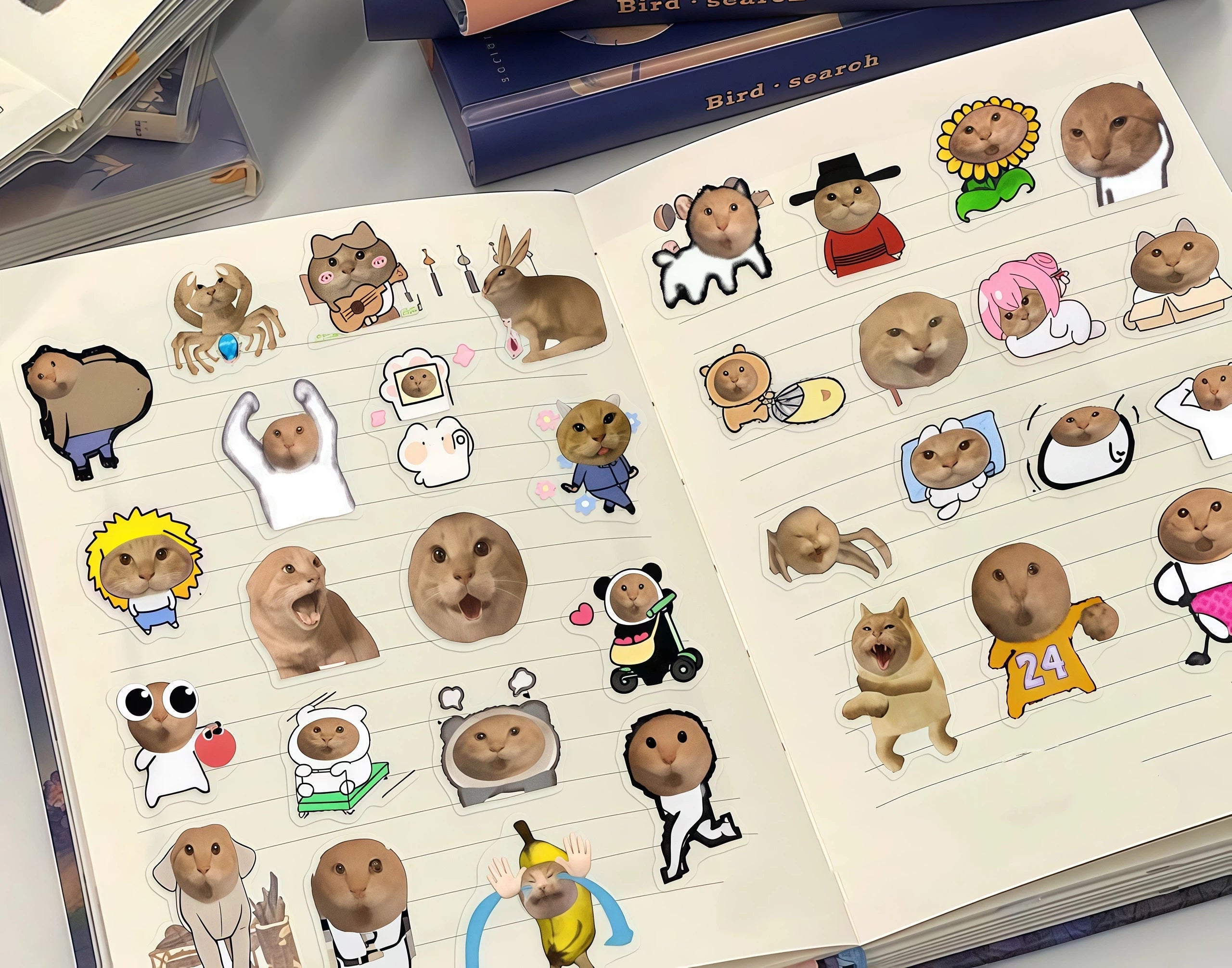 Round headed Cat Stickers for the Elderly