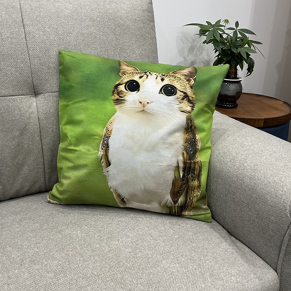 Meowl Meme Double Sided Pillow Cover,（ No Filler）
