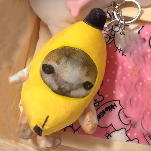 Banana Cat Squeeze Sound Plush Toy Charm