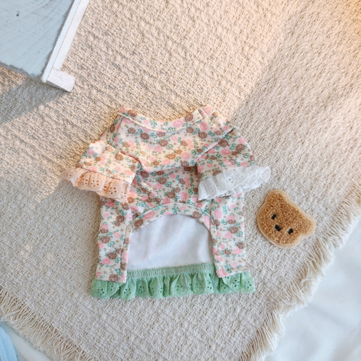 Cute Floral Daisy Pet Blouse, Lightweight Summer Outfit for Small Puppies and Kittens