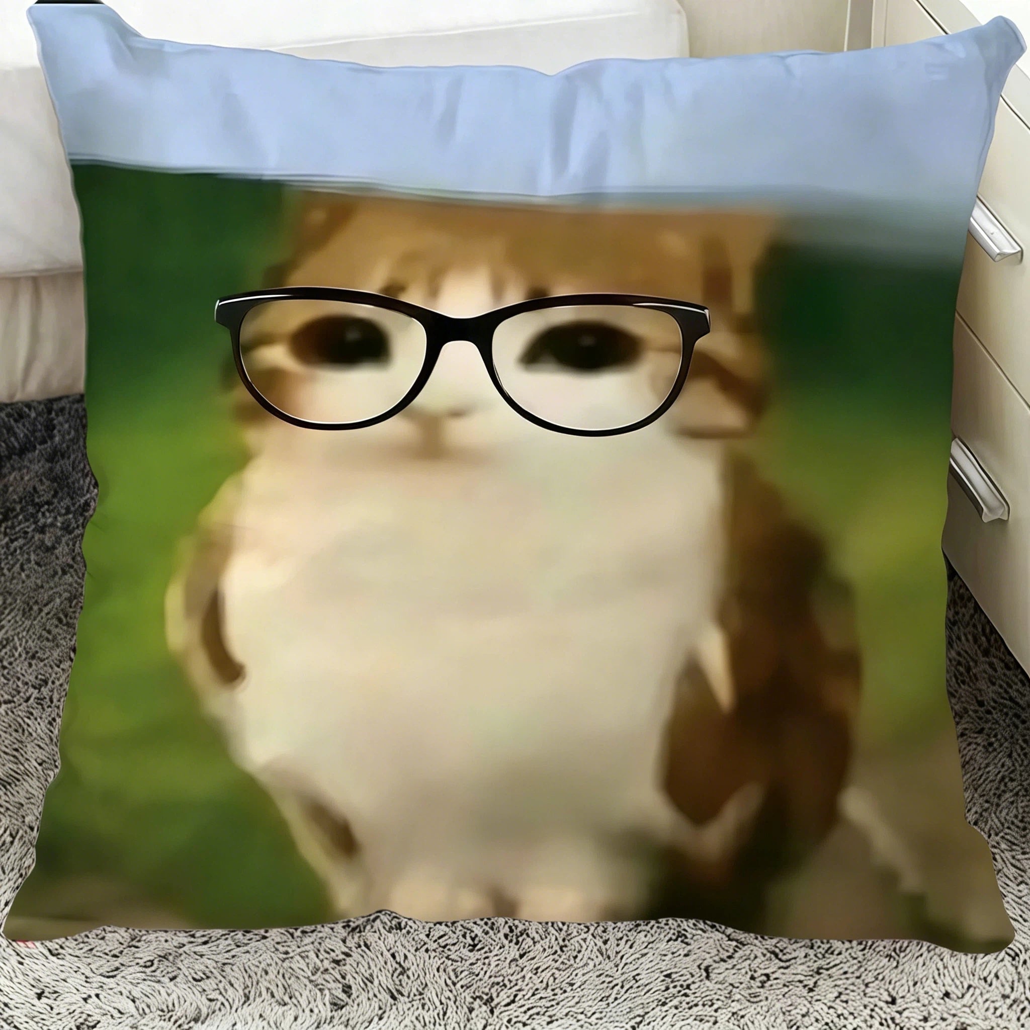 Meowl Meme Double Sided Pillow Cover,（ No Filler）