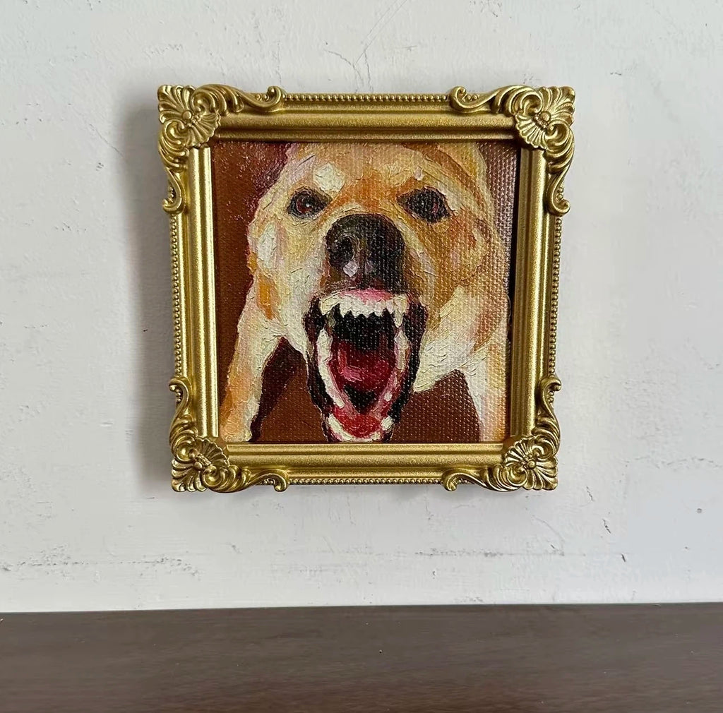 Cat Meme Series Textured Painting Fridge Magnet