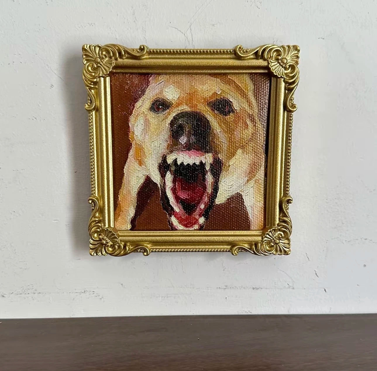 Cat Meme Series Textured Painting Fridge Magnet