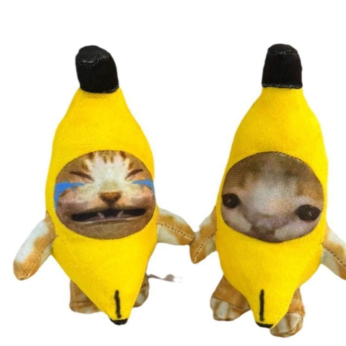 Banana Cat Squeeze Sound Plush Toy Charm