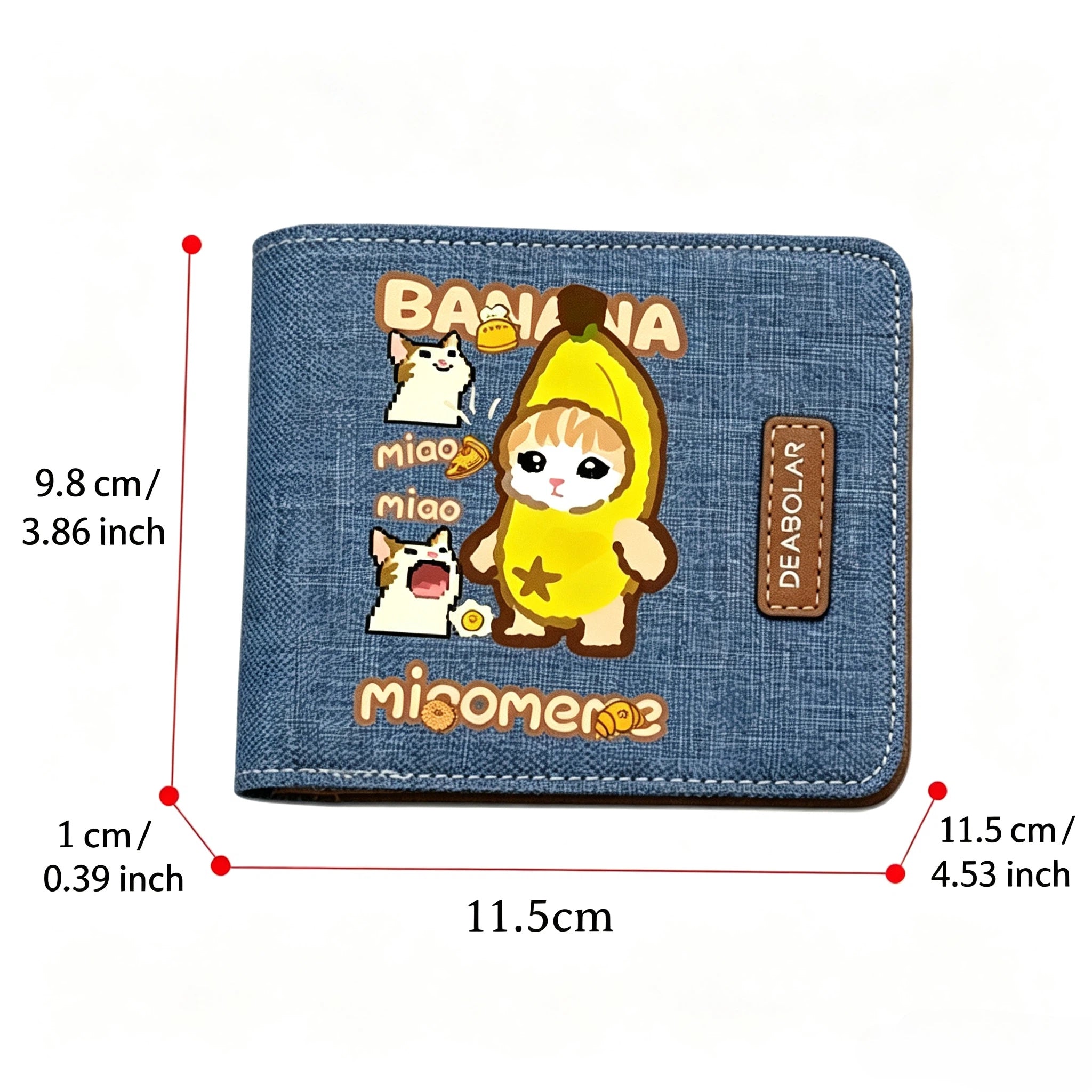 Cute Minimalist Banana Cat Wallet for Boys and Girls Students