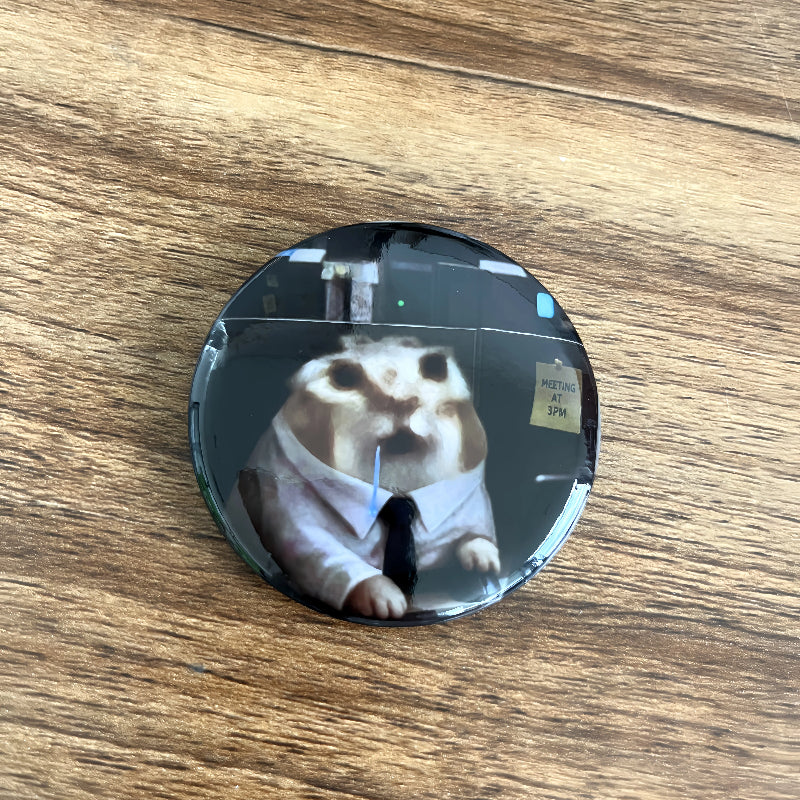Drooling Kitten Badge