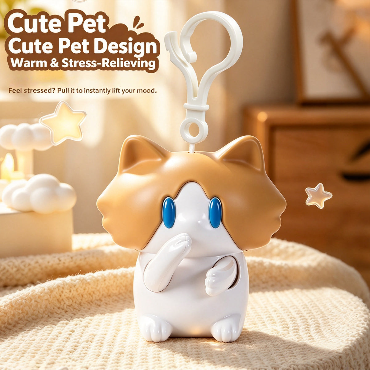 Salary Cat Pull Toy Charm