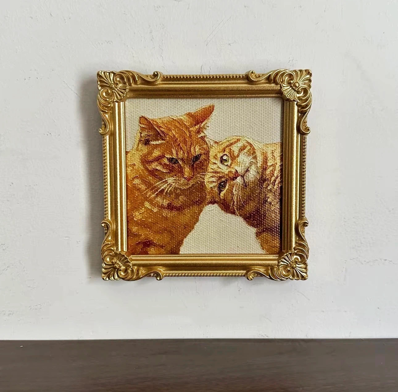 Cat Meme Series Textured Painting Fridge Magnet