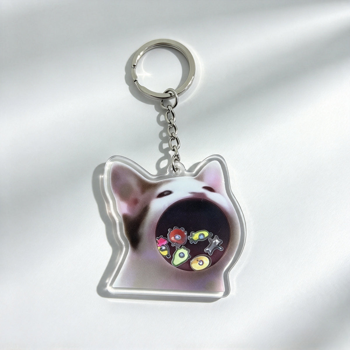 Pop Cat Fun Shaking Keychain