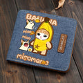 Cute Minimalist Banana Cat Wallet for Boys and Girls Students