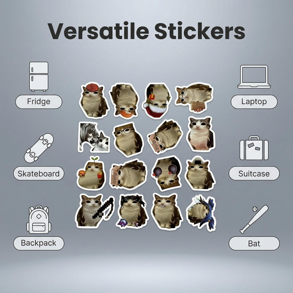 Meowl Cute Abstract Meme Stickers