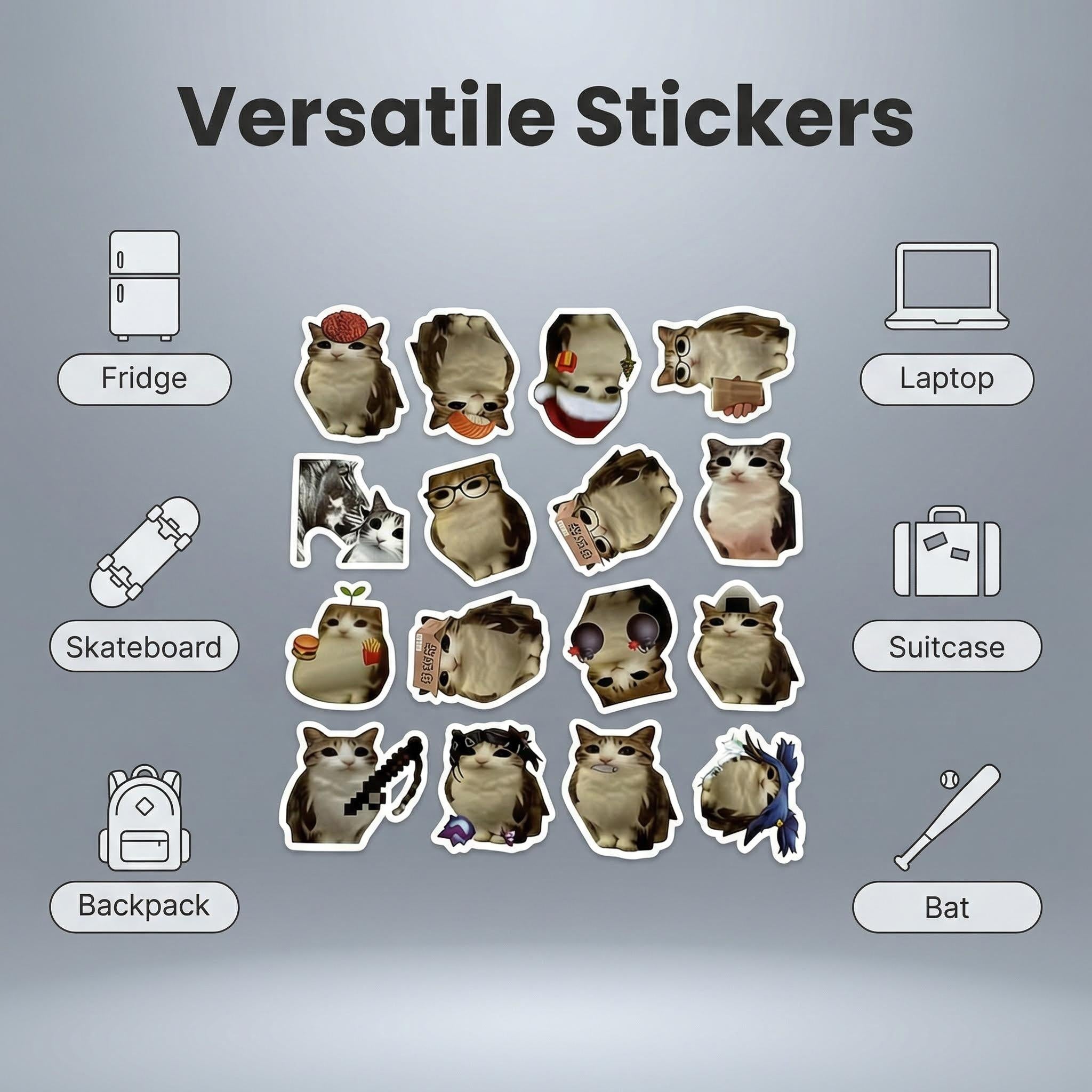 Meowl Cute Abstract Meme Stickers