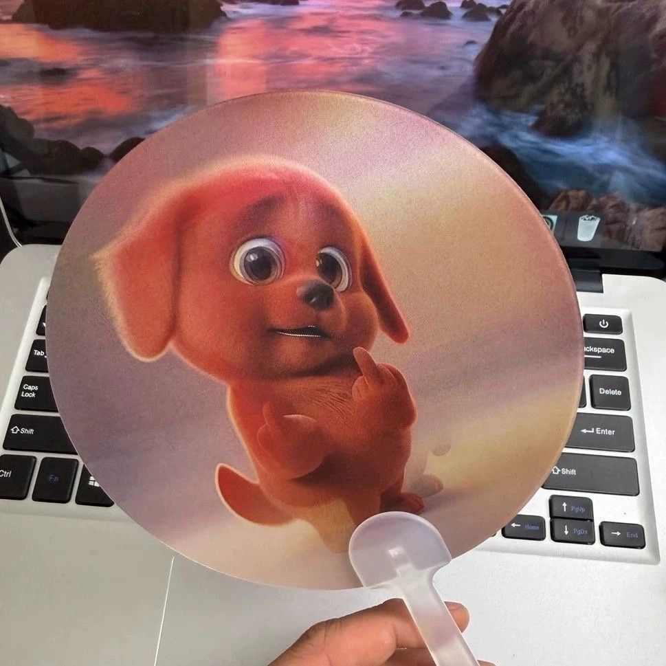 Red Puppy Rattle Fan