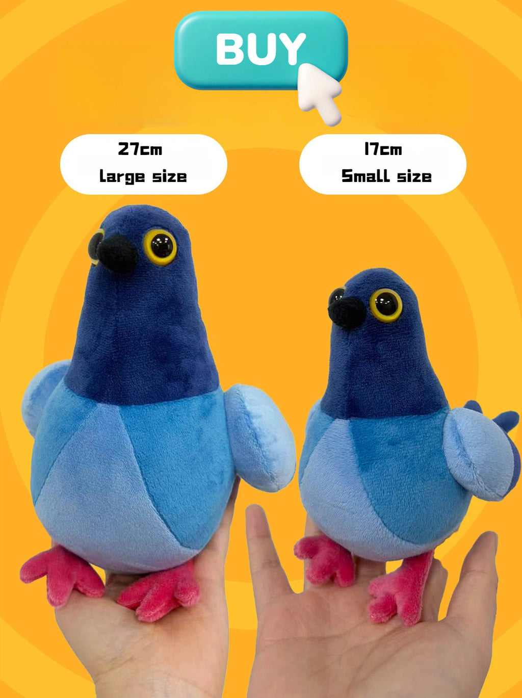 Crazy pigeon plush toy, creative and funny toy
