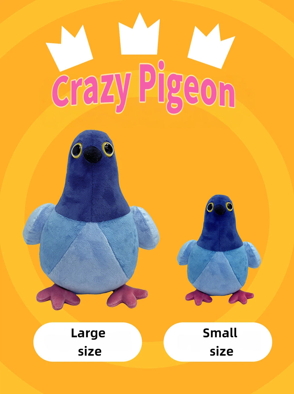 Crazy pigeon plush toy, creative and funny toy
