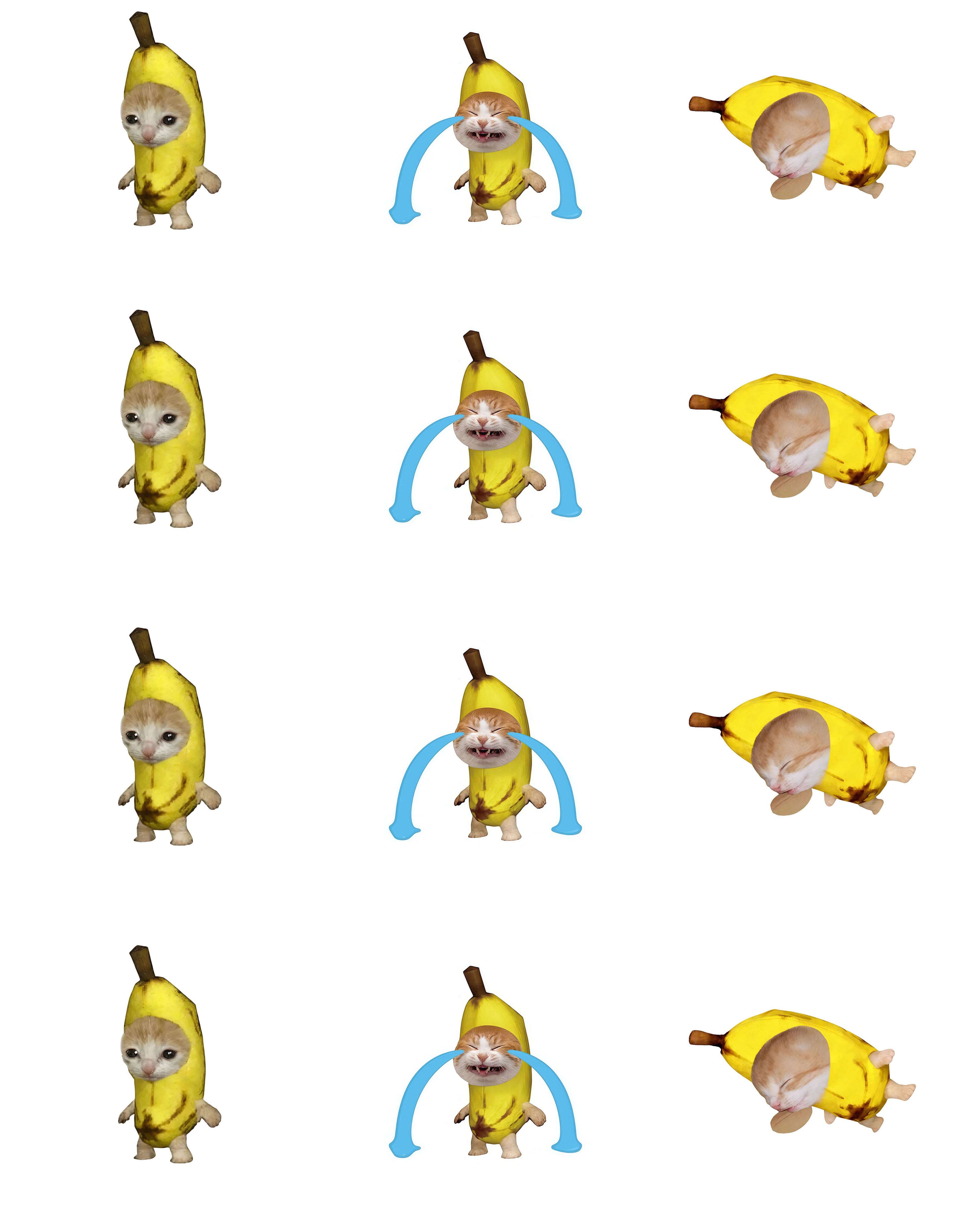 Disposable Banana Cat Temporary Tattoos (12 tattoos per sheet)