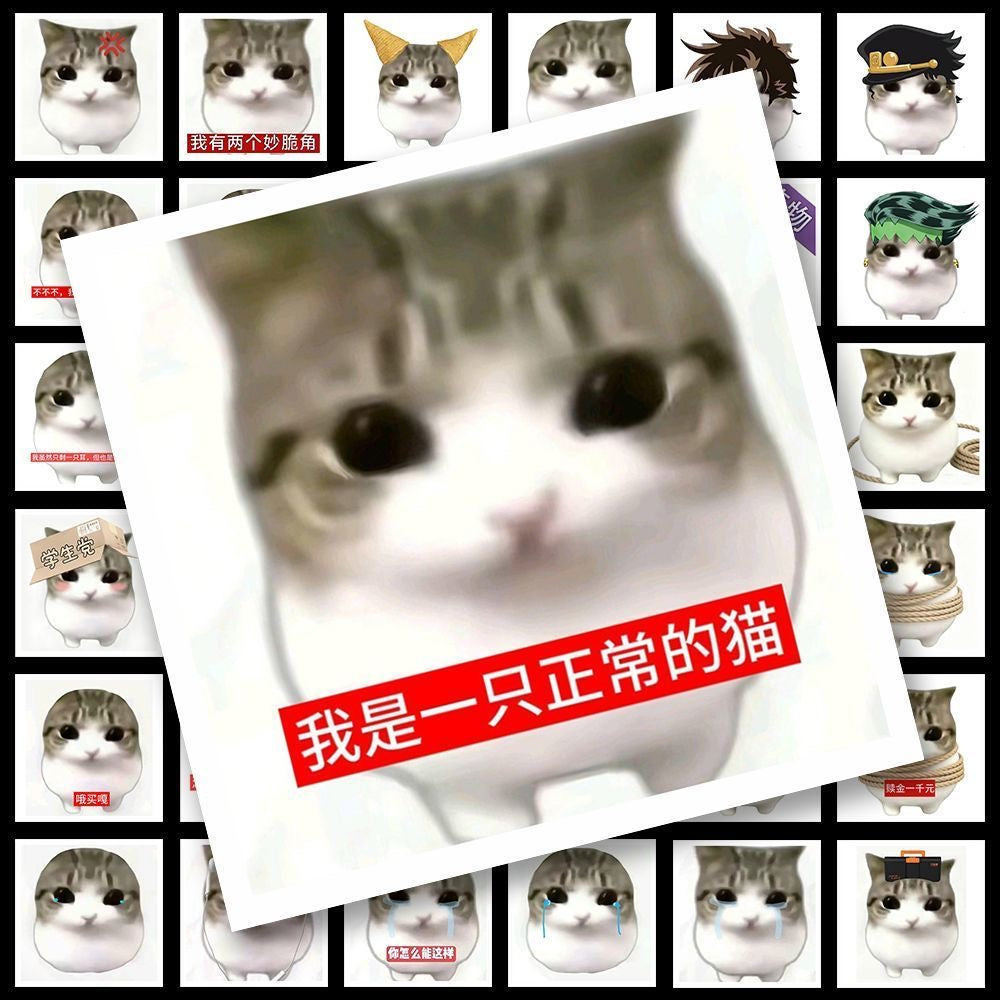 54 Unique Crispy Triangle Cat Meme Stickers