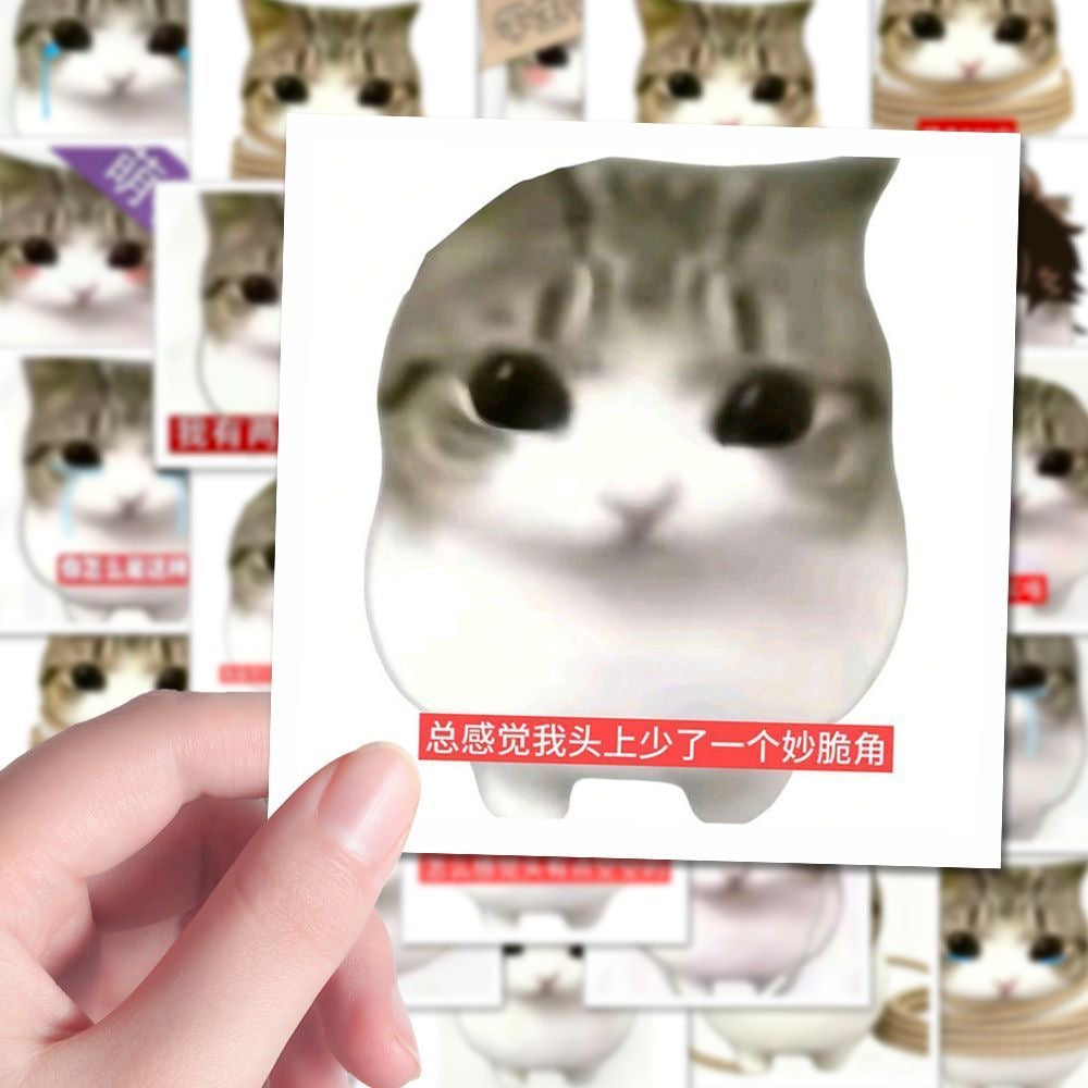 54 Unique Crispy Triangle Cat Meme Stickers