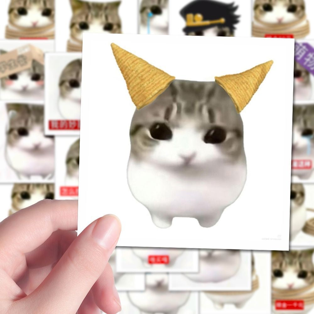 54 Unique Crispy Triangle Cat Meme Stickers