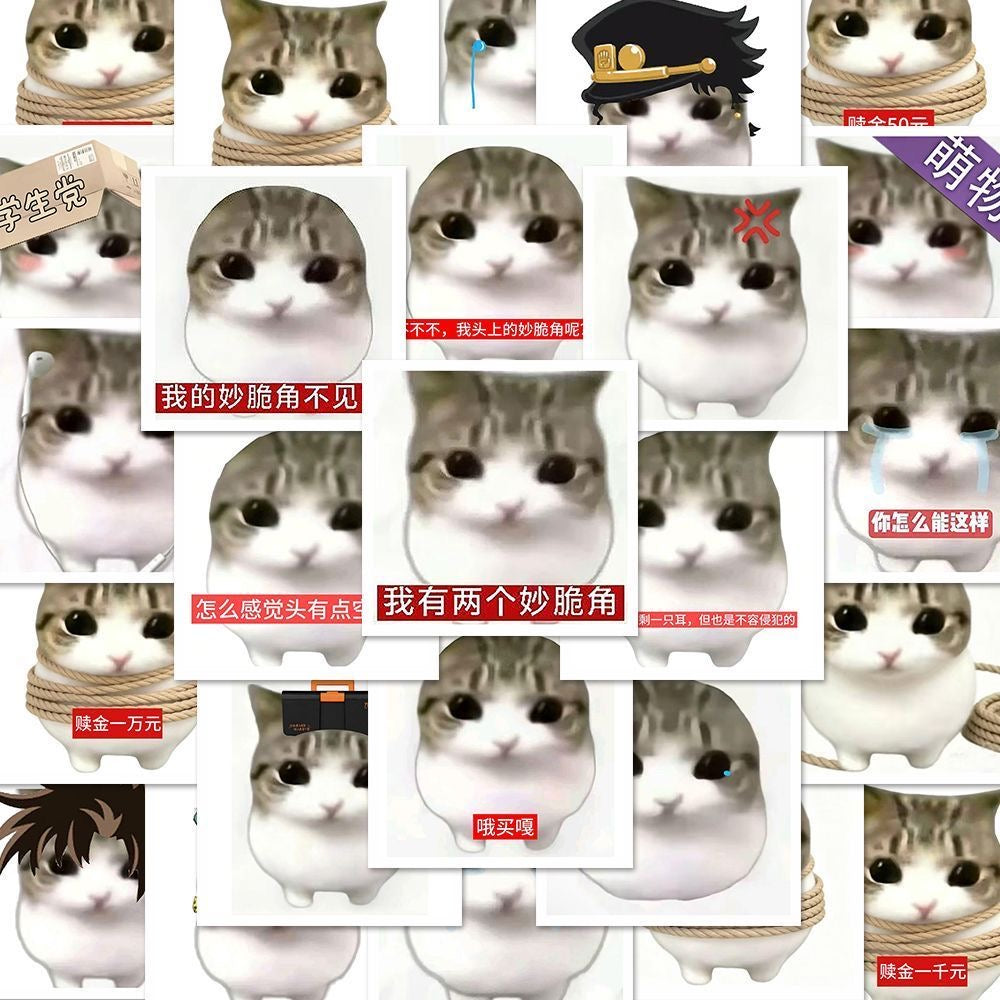 54 Unique Crispy Triangle Cat Meme Stickers