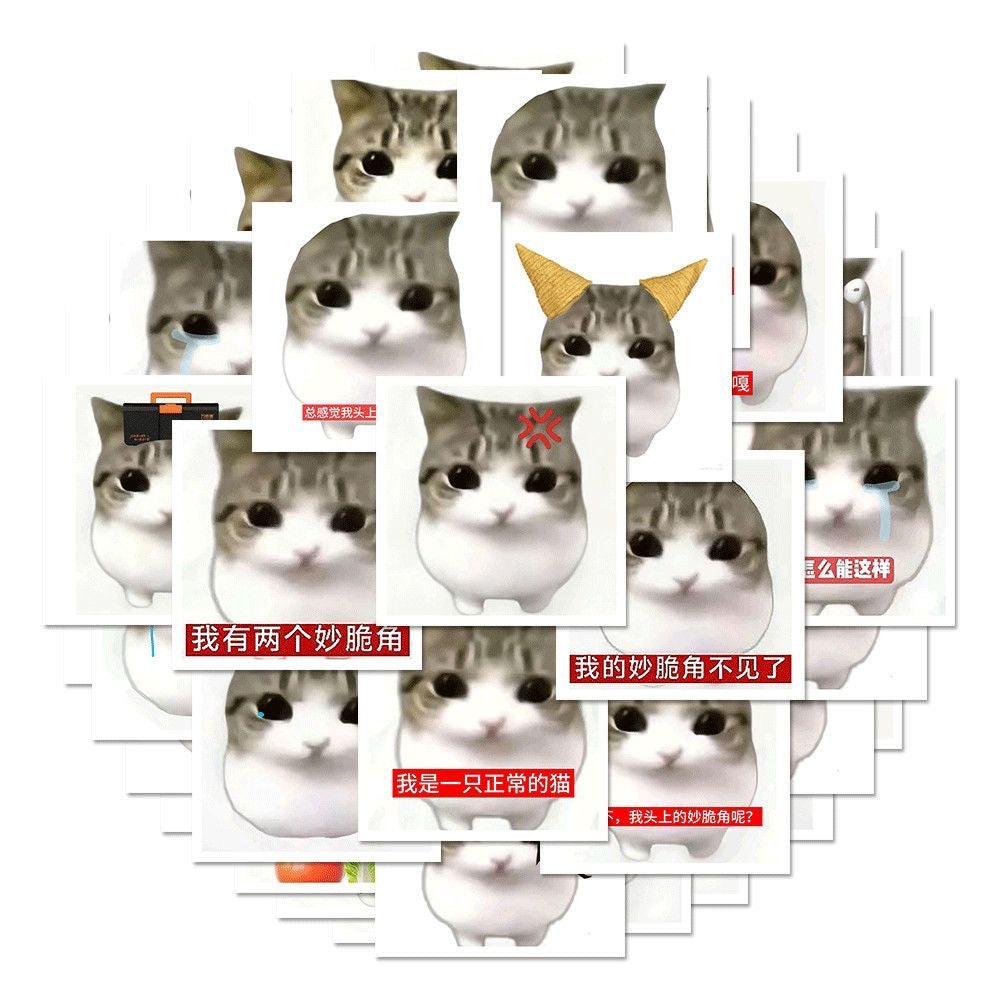 54 Unique Crispy Triangle Cat Meme Stickers