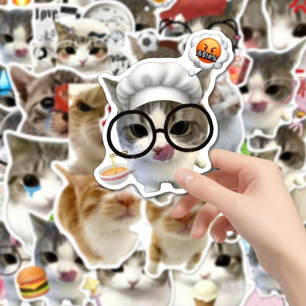 48 Unique Crispy Triangle Cat Meme Stickers
