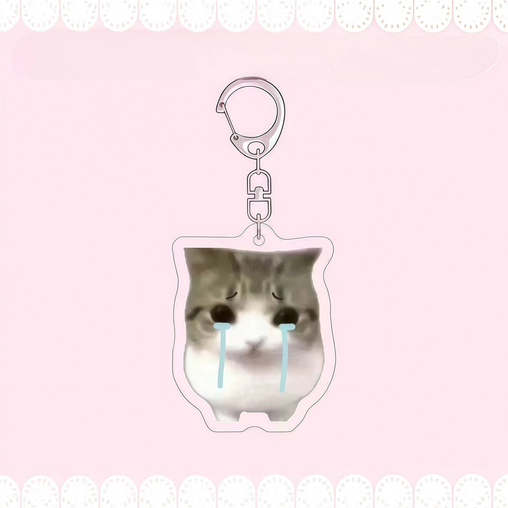 Crispy Triangle Cat Meme Keychain