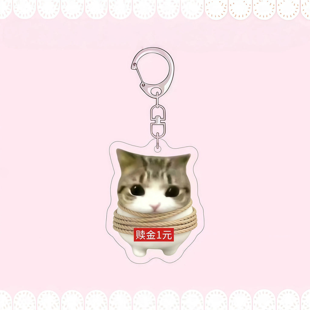 Crispy Triangle Cat Meme Keychain