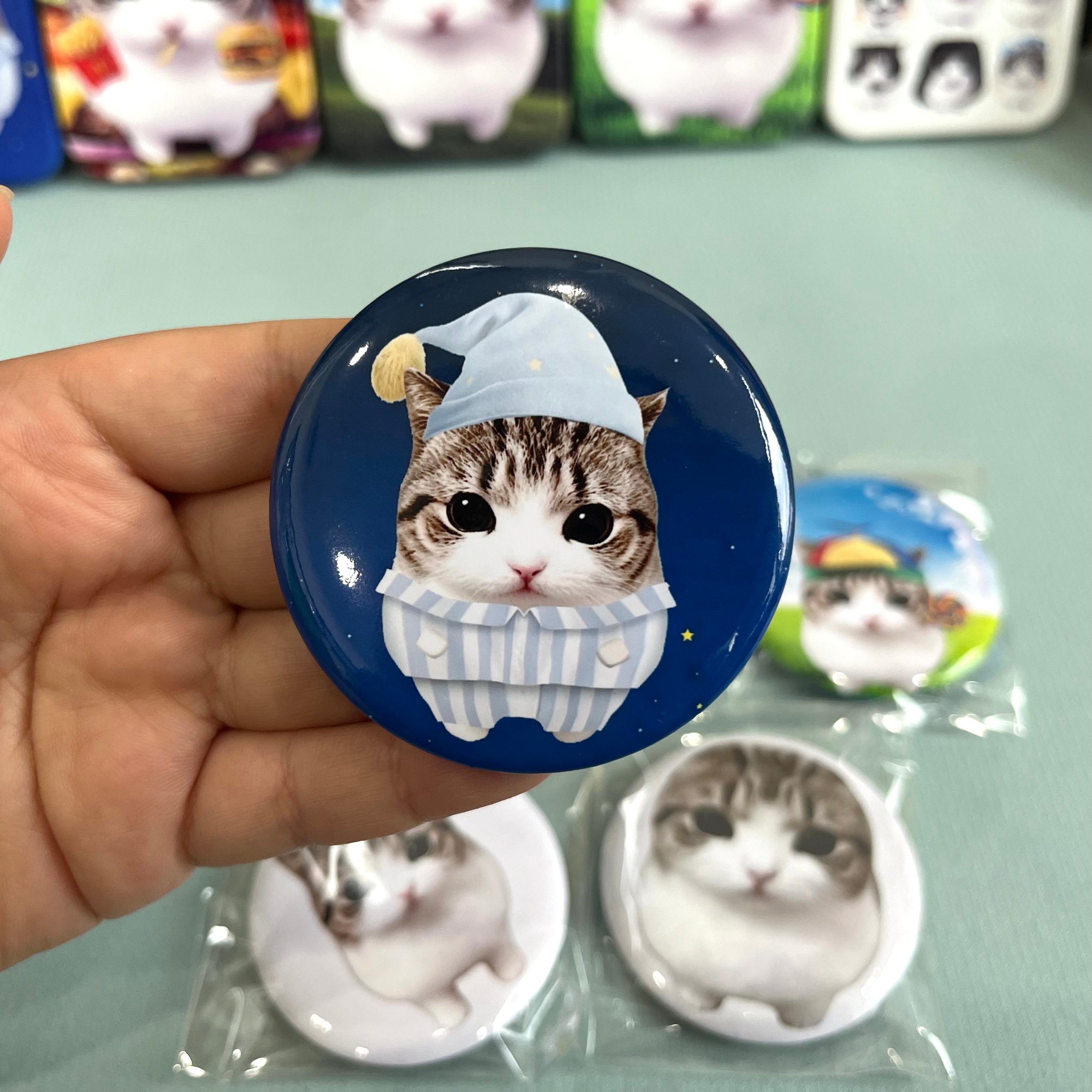Cheesy Triangle Cat Badge