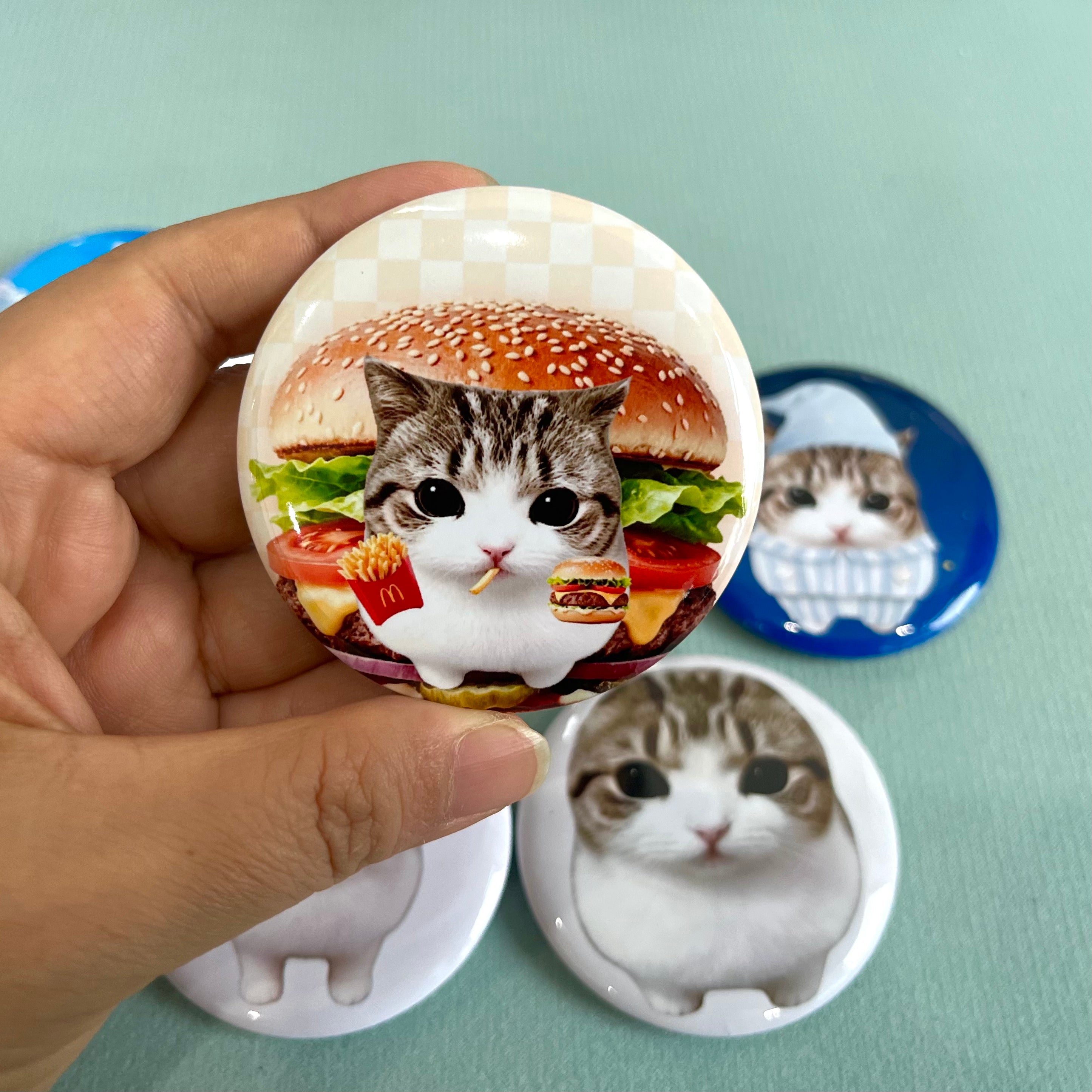 Cheesy Triangle Cat Badge