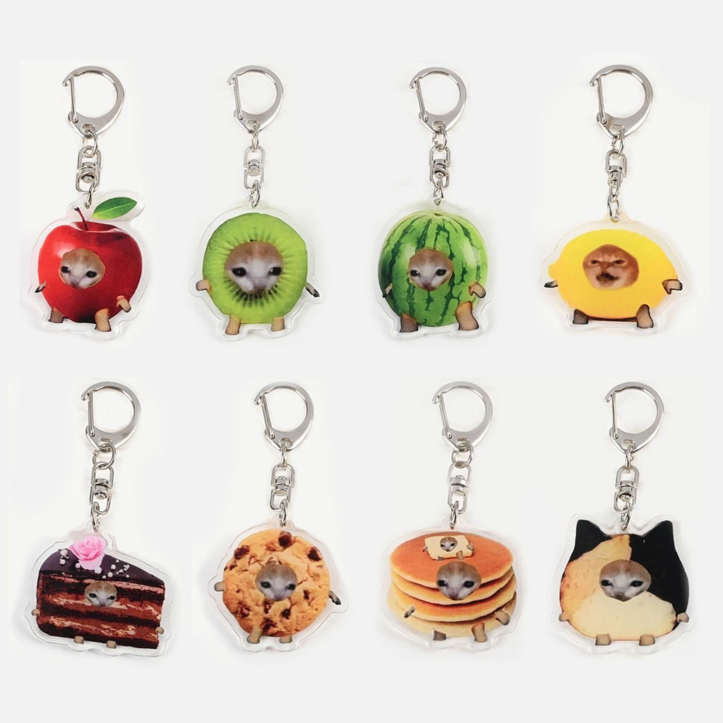 Banana Cat Acrylic Keychain