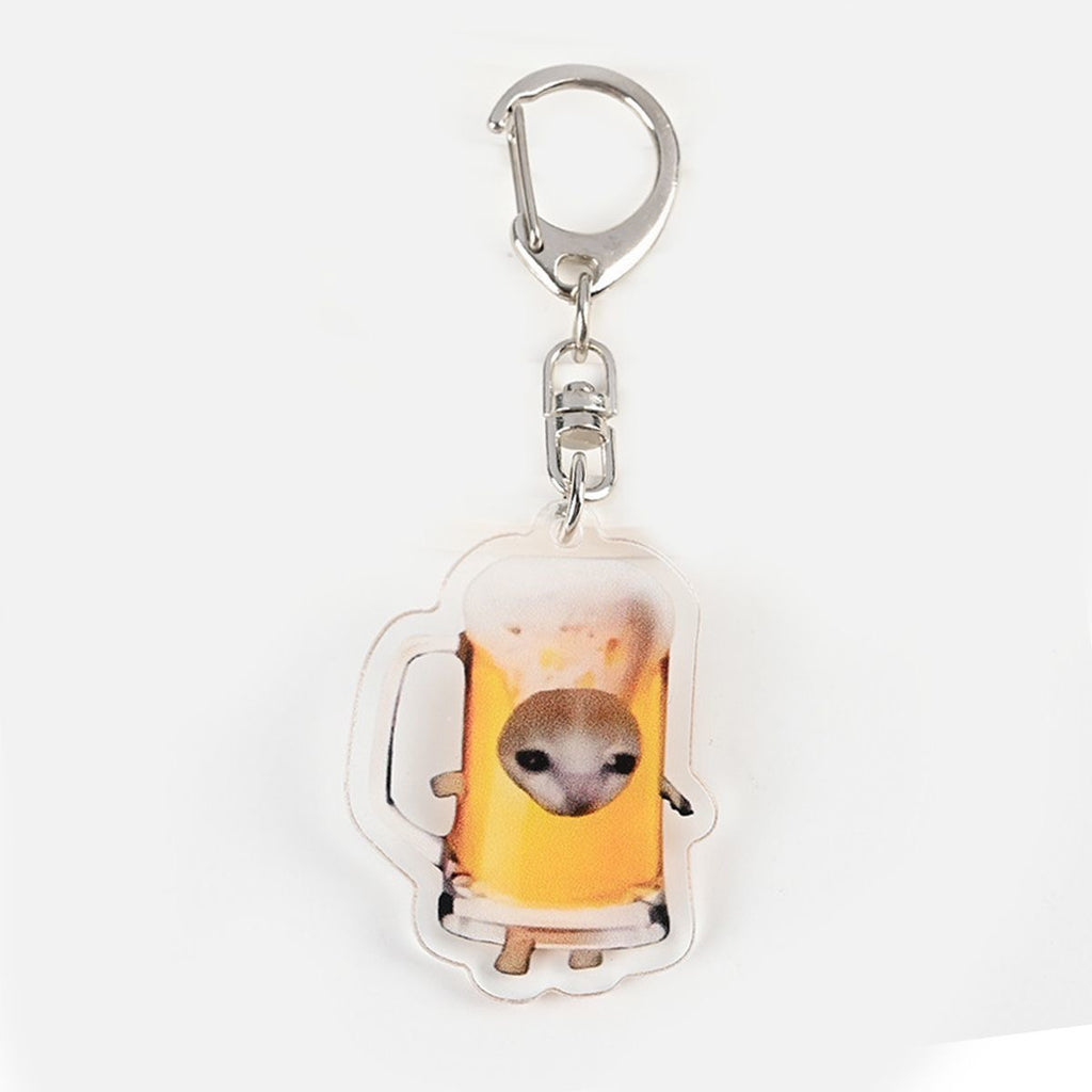 Banana Cat Acrylic Keychain