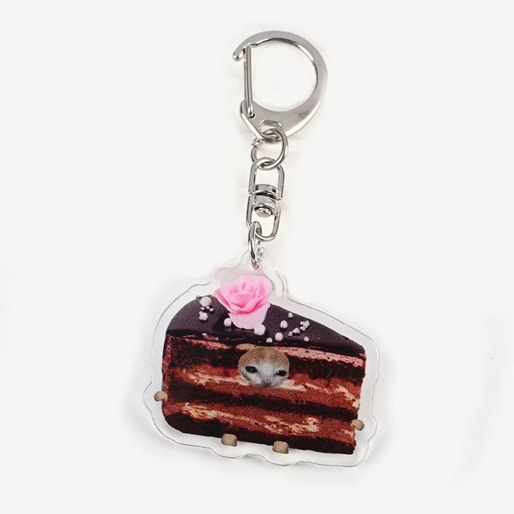 Banana Cat Acrylic Keychain