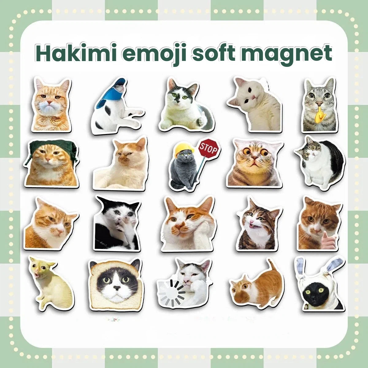 20pcs Soft Magnets, Funny Cute Hakimi Meme Stickers