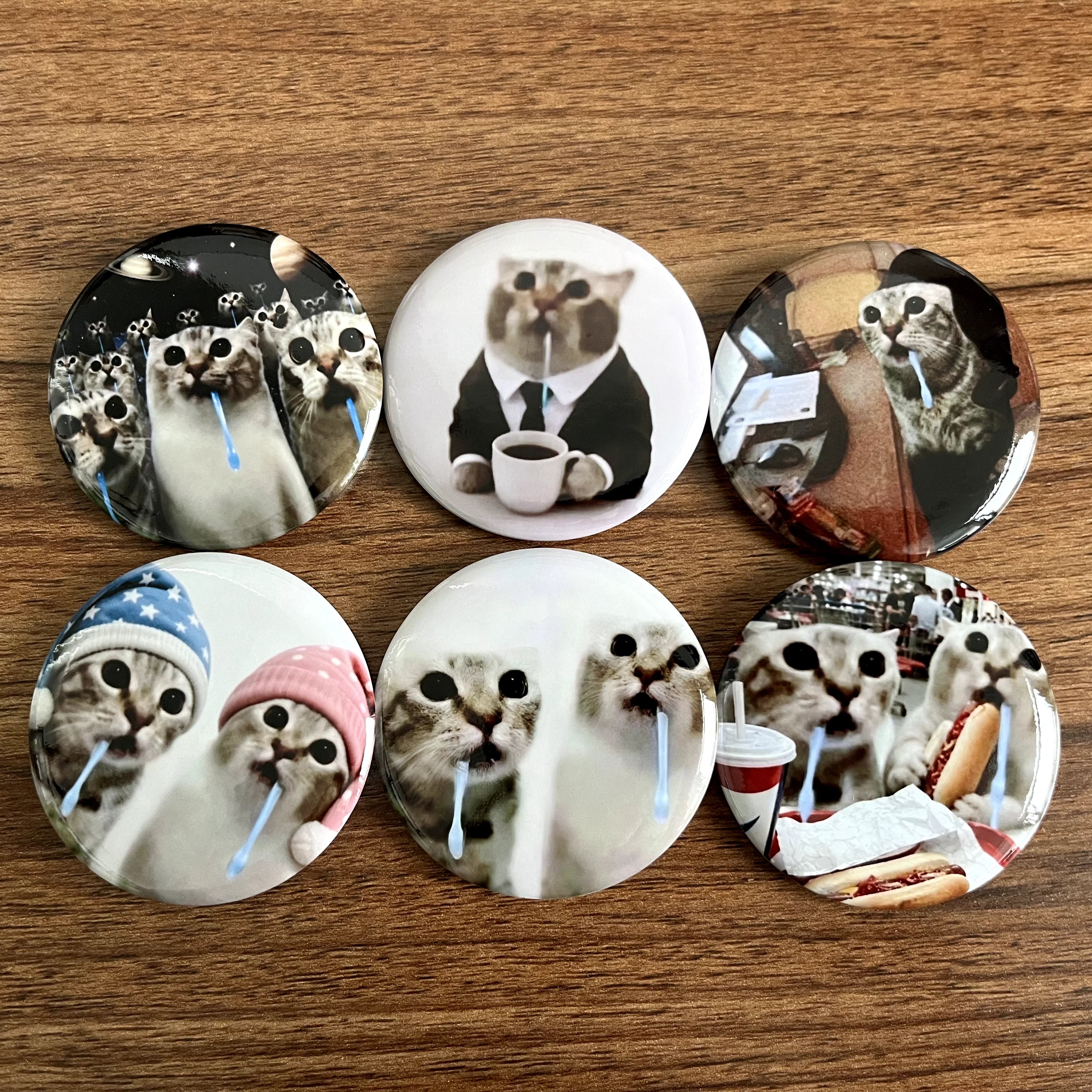 Drooling Kitten Badge