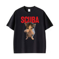 Scuba Cat Print T-shirt